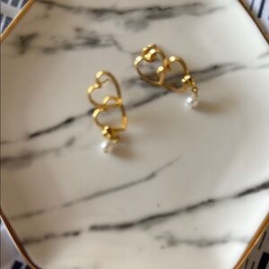 Goldtone Heart Earrings